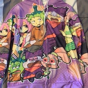 Anime “chowder” zip-up hoodie
